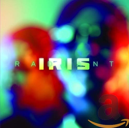 CD cover for “Iris - Radiant” with blurred, colorful abstract design.