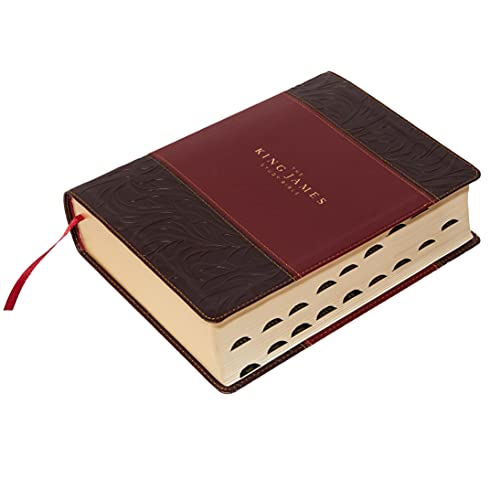 KJV, The King James Study Bible, Leathersoft, Burgundy, Thumb Indexed, Red Letter, Full-Color Edition : Holy Bible, King James Version