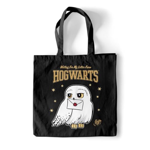 HARRY POTTER - HEDWIG (UNISEX BLACK TOTE BAG) ONE SIZE