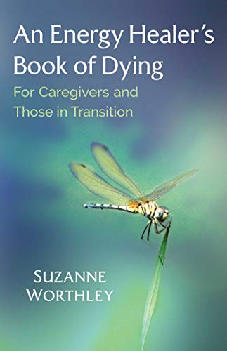 Book cover with dragonfly on green stem, titled “An Energy Healer’s Book of Dying.”