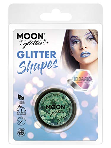 Moon Glitter Holographic Glitter Shapes, Green
