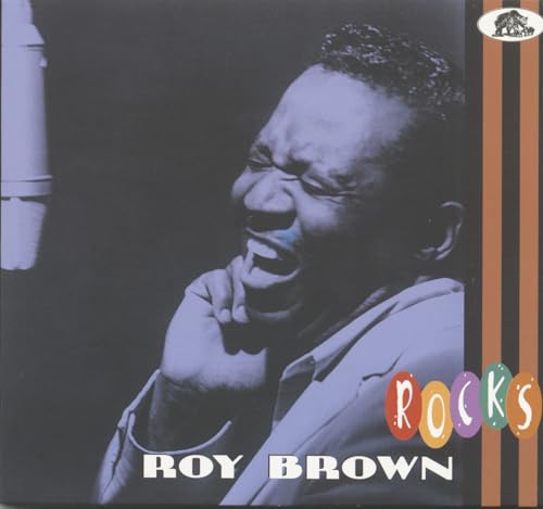 CD cover featuring Roy Brown singing into a vintage microphone.