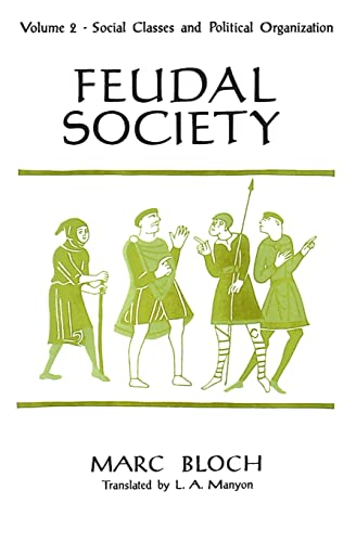Book cover for "Feudal Society, V 2" with illustrated figures.