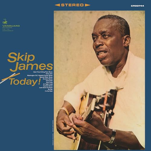 Skip James album cover, “Today!”, featuring a portrait of the musician with a guitar.