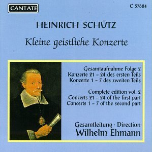 CD cover for Heinrich Schütz’s “Kleine Geistliche Konzerte” with a portrait.