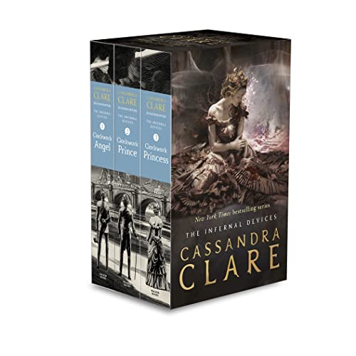 Boxset of three "Infernal Devices" books by Cassandra Clare with illustrated covers.