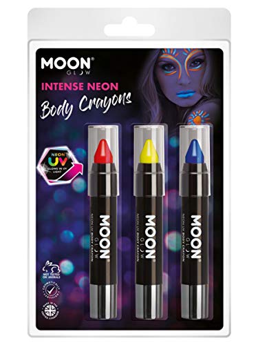 Smiffys Moon Glow Intense Neon UV Body Crayons,
