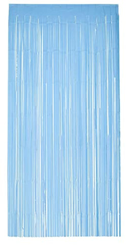 Smiffys 99656, Baby Blue Matt Fringe Curtain Backdrop, Unisex Adult, One Size