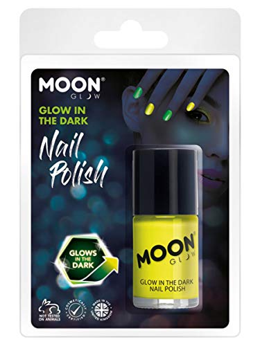 Smiffys Moon Glow - Glow in the Dark Nail Polish, Yellow
