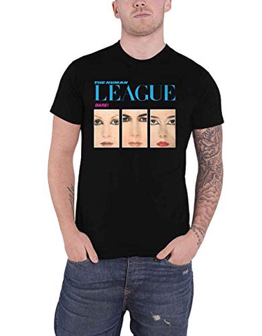 The Human League T Shirt Dare Album Band Logo Official Mens Black S