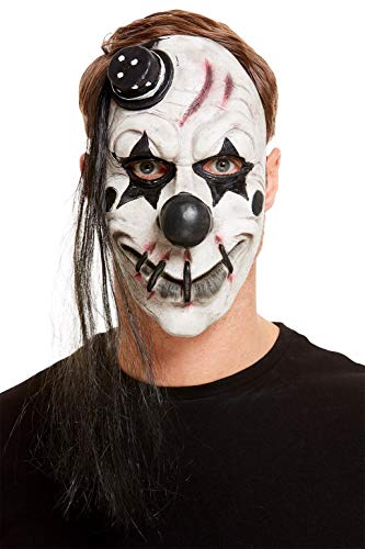 Smiffys 52035 Scary Clown Latex Mask, Unisex Adult, White