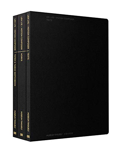 Black boxed set of three books titled “Len Lye - Motion Composer.”