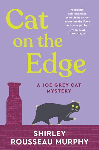 Book cover: black cat near a red brick chimney on a roof.