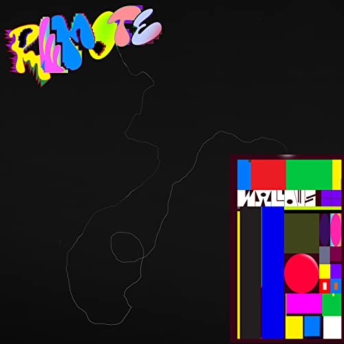 Wallows "Remote" CD cover: black background, colorful text and abstract line art.