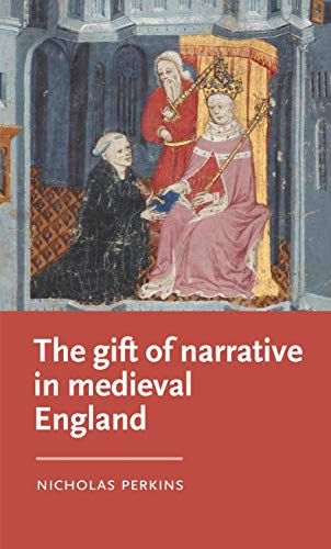 Medieval manuscript illumination depicting a royal presentation, book cover.