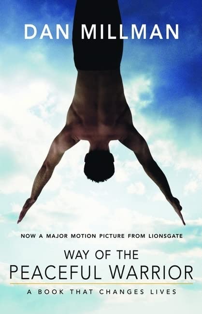 Book cover featuring a person diving against a blue sky with white clouds.