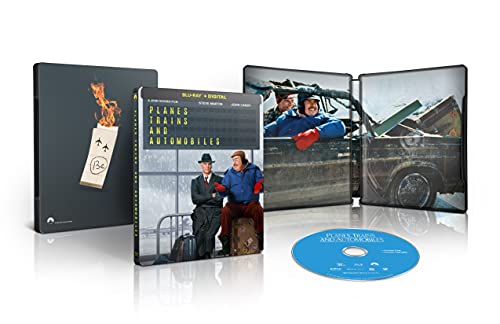 Planes, Trains and Automobiles" Blu-ray case with film still and disc.