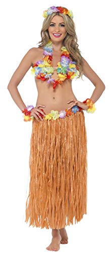 Smiffys Hula Honey Instant Kit with Skirt Head Piece Wrist Cuffs Lei and Bra