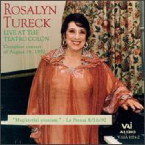 Rosalyn Tureck portrait on CD cover, smiling, wearing a ruffled orange shawl.