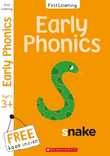 Orange book cover with a green snake and the title “Early Phonics”.