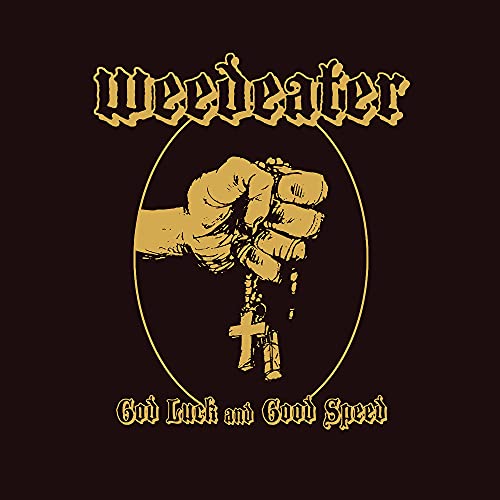 Weedeater album cover: fist clutching a rosary in a circle.