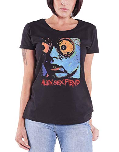 Alien Sex Fiend T Shirt Acid Bath Band Logo Official Womens Skinny Fit Black XL