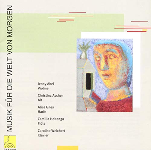 CD cover with a painted portrait of a woman and abstract shapes.