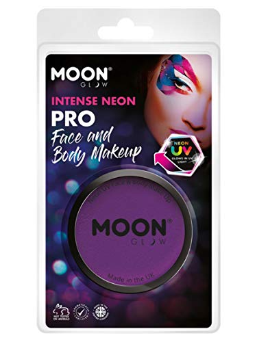 Smiffys Moon Glow Pro Intense Neon UV Cake Pot, Purple