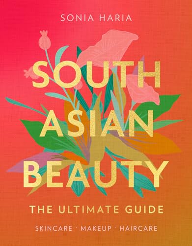 Book cover with gold lettering, floral illustrations, and a red background.
