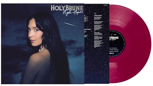 Vinyl record of Holybrune’s “High Hopes” with album cover and red disc.