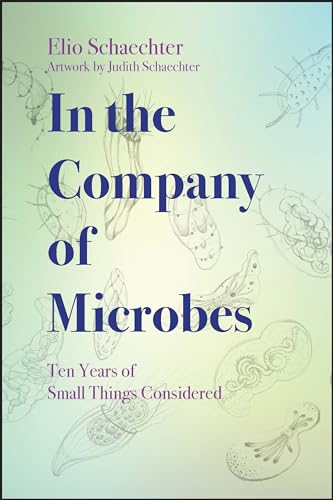 Book cover titled In the Company of Microbes with line drawings of microorganisms.