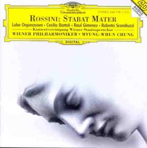 CD cover for Rossini’s Stabat Mater, featuring a grayscale face.
