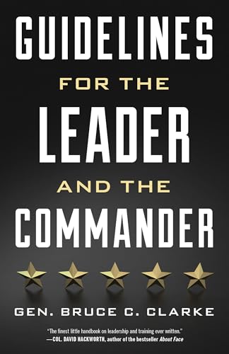 Black book cover with bold white and gold text: "Guidelines for the Leader and the Commander.