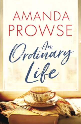 Book cover: “An Ordinary Life” with a teacup on books.