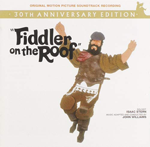 “Fiddler on the Roof” 30th Anniversary CD cover with a man on a roof.