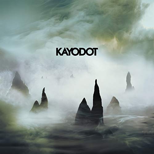 Kayo Dot album cover: misty landscape with dark, jagged rock formations.