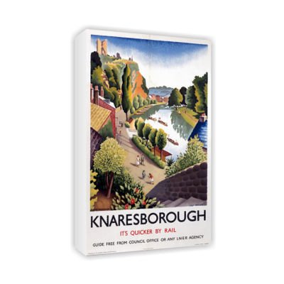 Knaresborough It's Quicker By Rail LNER - Art Canvas - 60x80cm