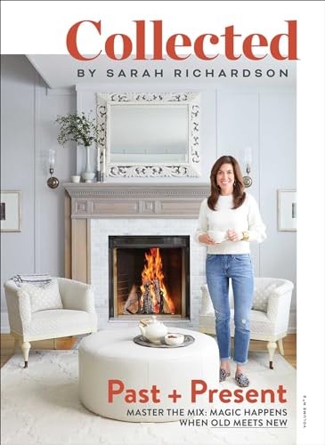 Book cover: woman by fireplace in a decorated living room.