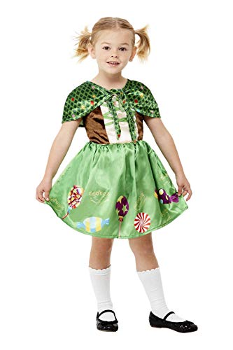 Smiffys 71062T2 Toddler Gretel Costume, Girls, Green, Age 3-4 Years
