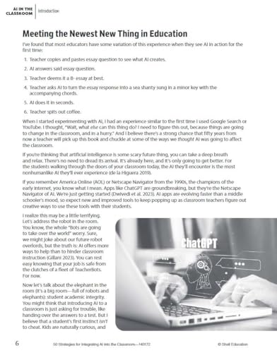 Book page with text and photo of hands on laptop with ChatGPT on screen.