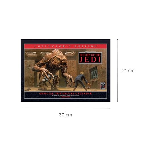 Star Wars Classic 2024 Calendar, Special Edition Calendar With Detachable Artwork For Framing, Official Product