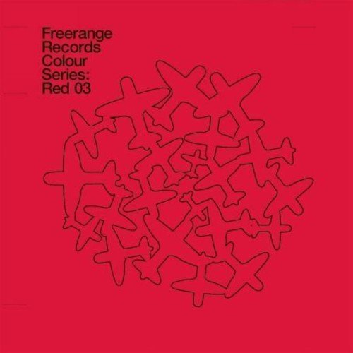 Red album cover with white outline of multiple airplanes.