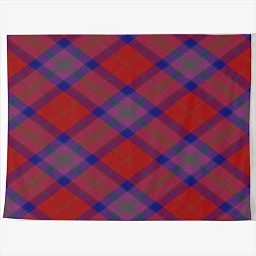 Various Artists - Daawqee Tapestries Wall Hangings 60 x 50 Inches Tartan Pride Autumn Diagonal Blue Abstract Tile Wall Hanging Tapestries Decor Home Bedroom Living Kids Girls Boys Room Dorm [CD]