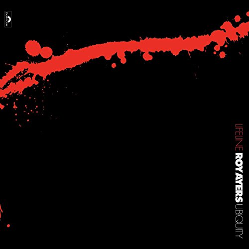 Roy Ayers Ubiquity “Lifeline” vinyl album cover, black background with red splatter.