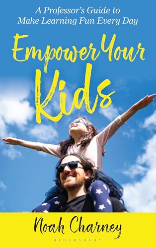 Book cover with a child on a parent’s shoulders against a blue sky.