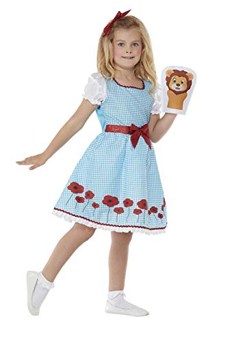 Smiffys 71019S Deluxe Country Girl Costume, Blue, S - Age 4-6 years