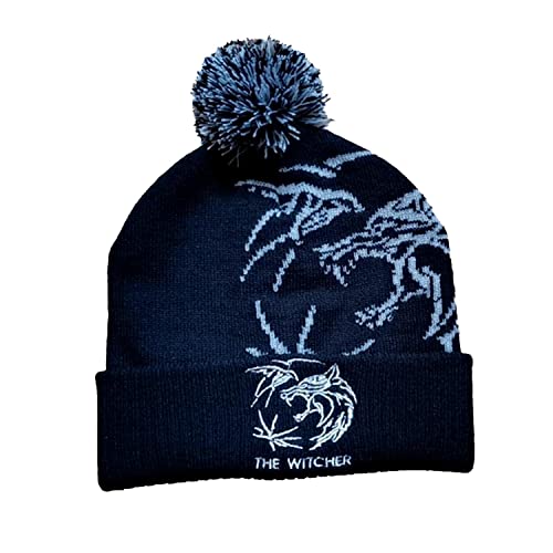 Witcher - Logo And Symbol (Unisex Black Beanie Pom) One Size