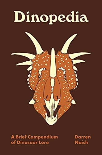 Book cover with dinosaurs, likely illustrations, on a rectangular shape with title and author.