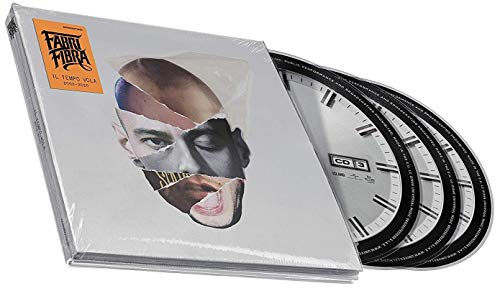 Fabri Fibra “Il Tempo Vola” CD box set with fragmented face artwork.