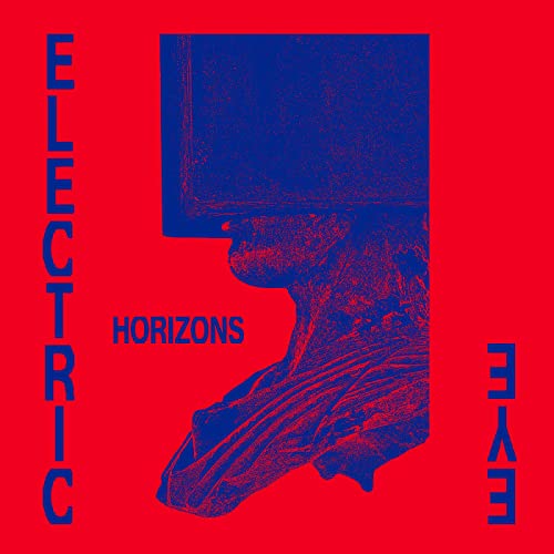 Red and blue album cover with a distorted face and text.